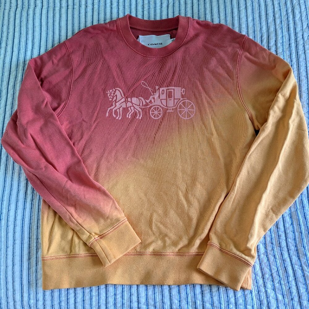 Coach Ombre Pink + Orange Cotton Crewneck